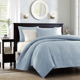 Olliix Madison Park Quebec Blue Full Queen Reversible Quilt Set