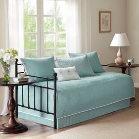 Olliix Madison Park Peyton Blue 6pc Reversible Daybed Cover Set