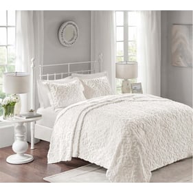 Olliix Madison Park Sabrina Off White King Cal King 3pc Tufted Bedspread Se...