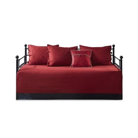 Olliix Madison Park Ridge Red 6pc Reversible Daybed Cover Set