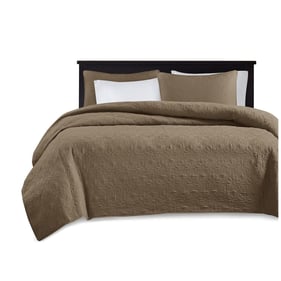 Olliix Madison Park Quebec Mocha Full Queen Reversible Quilt Set