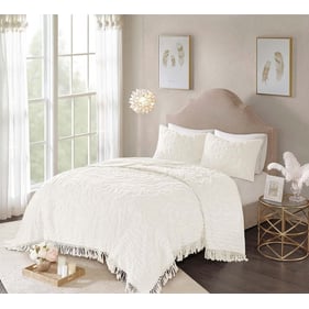 Olliix Madison Park Laetitia Off White Full Queen Coverlet Mini Set