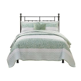 Olliix Madison Park Caralie Green Full Queen 4pc Seersucker Quilt Set with ...