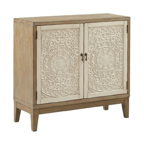 Olliix Madison Park Cowley Walnut Antique Cream Accent Chest