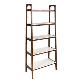 Olliix Madison Park Parker Off White Pecan Shelf Bookcase