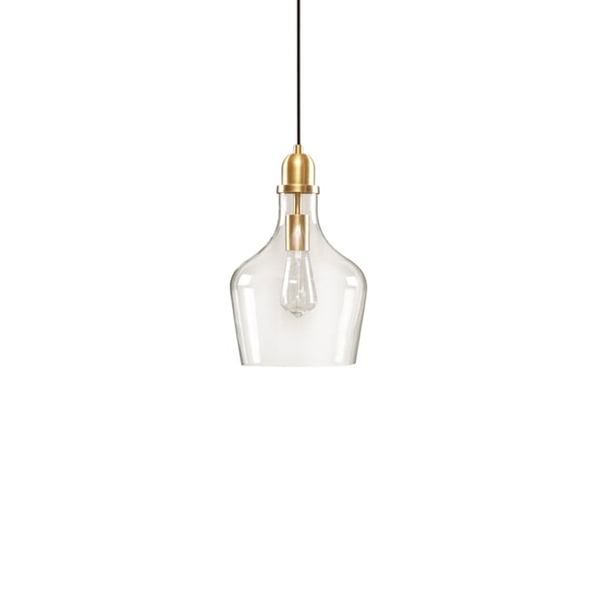 Olliix Hampton Hill Auburn Gold Clear Bell Shaped Glass Pendant OLIX-MP151-0123