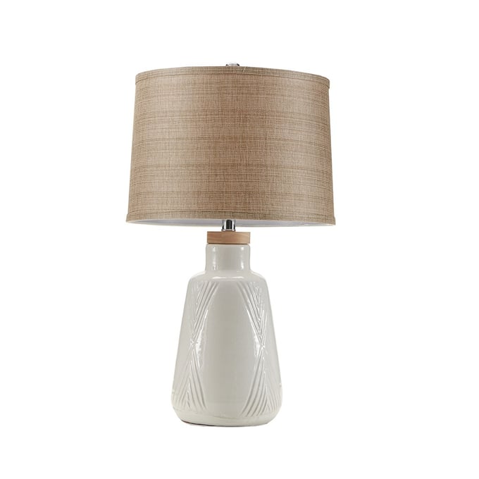 Olliix Hampton Hill Tate Ivory Boho Textured Ceramic Table Lamp OLIX-MP153-0001