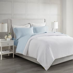 Olliix Madison Park 500 Thread Count Egyptian Cotton Blue Queen Deep Pocket...