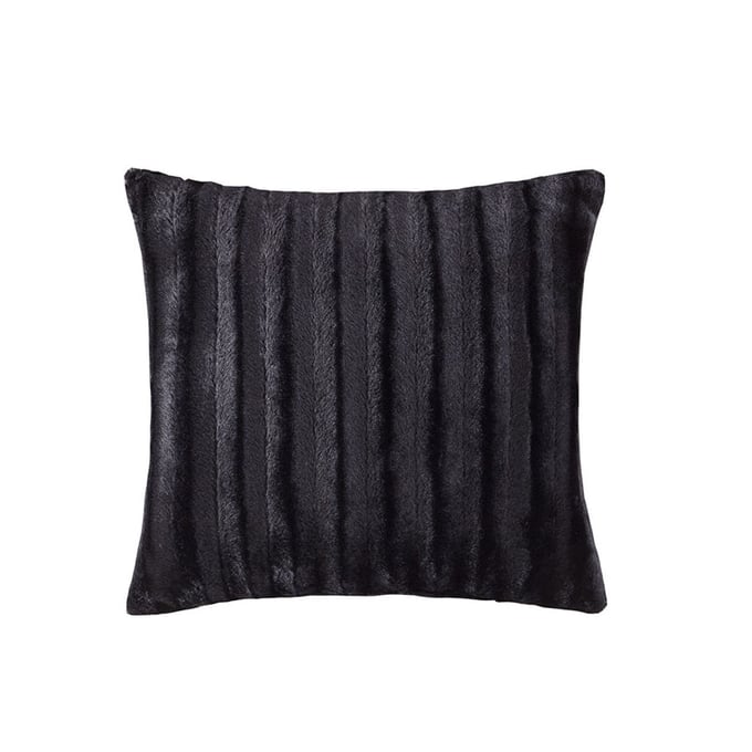 Olliix Madison Park Duke Black Faux Fur Square Pillow OLIX-MP30-2997