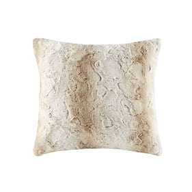 Olliix Madison Park Zuri Sand Faux Fur Square Pillow