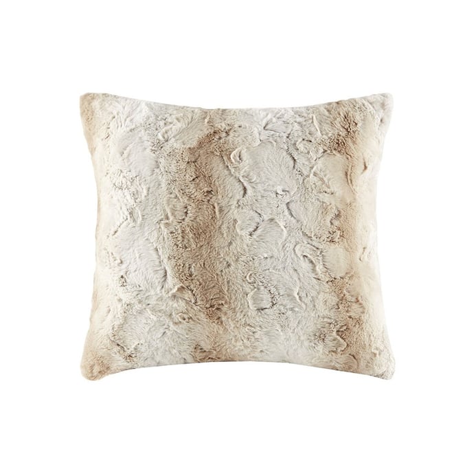 Olliix Madison Park Zuri Sand Faux Fur Square Pillow OLIX-MP30-4814