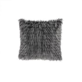 Olliix Madison Park Edina Black Faux Fur Square Pillow