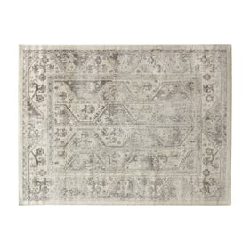 Olliix Madison Park Dakota Beige Cream Tiled Border Area Rug - 5 x 7