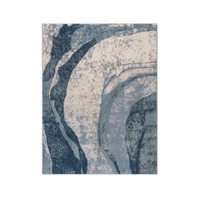 Olliix Madison Park Grace Blue Abstract Wave Area Rug - 8 x 10