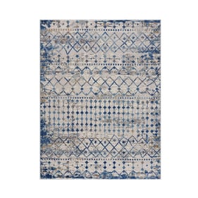 Olliix Madison Park Hannah Blue Cream Moroccan Global Woven Area Rug - 6 x ...