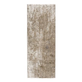 Olliix Madison Park Haley Grey Cream Cozy Shag Abstract Area Rug - Runner