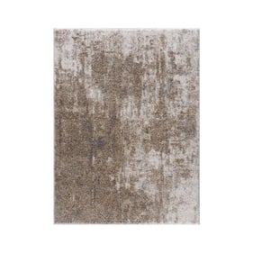 Olliix Madison Park Haley Grey Cream Cozy Shag Abstract Area Rug - 5 x 7