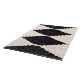 Olliix Madison Park Amanda Black Ivory Modern Area Rug - 5 x 7