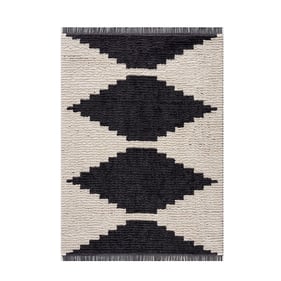 Olliix Madison Park Amanda Black Ivory Modern Area Rug - 6 x 9