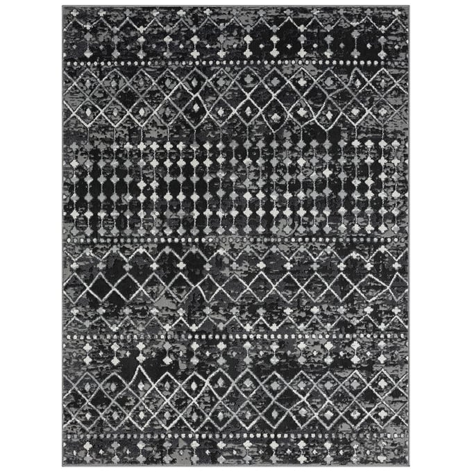 Olliix Madison Park Hannah Charcoal Moroccan Global Woven Area Rug - 8 x 10 OLIX-MP35-8022