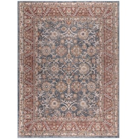 Olliix Madison Park Faith Blue Red Persian Bordered Woven Area Rug - 5 x 7