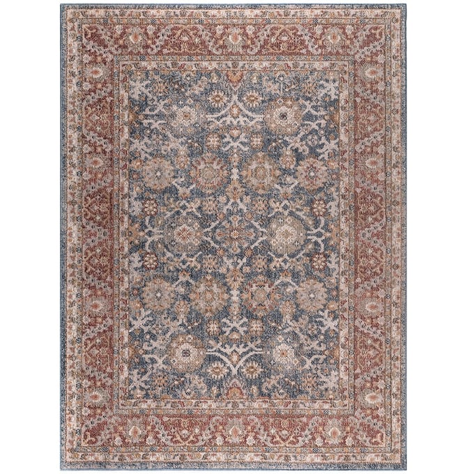 Olliix Madison Park Faith Blue Red Persian Bordered Woven Area Rug - 8 X 10 OLIX-MP35-8053