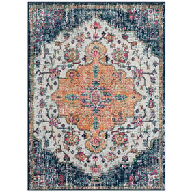 Olliix Madison Park Mateo Blue Boho Medallion Woven Area Rug - 5 X 7