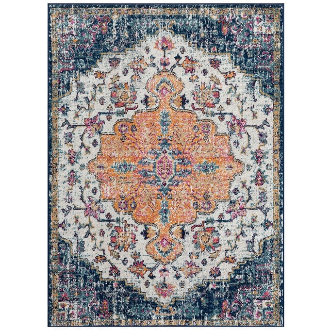 Olliix Madison Park Mateo Blue Boho Medallion Woven Area Rug - 5 X 7 OLIX-MP35-8054