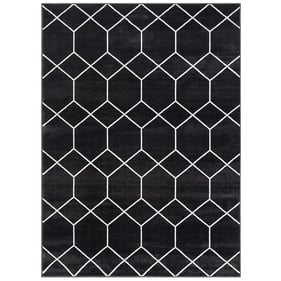 Olliix Madison Park Averie Black Cream Trellis Geometric Woven Area Rug - 6...