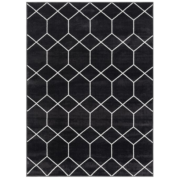 Olliix Madison Park Averie Black Cream Trellis Geometric Woven Area Rug - 6 x 9 OLIX-MP35-8063