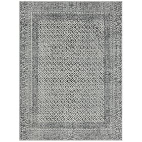 Olliix Madison Park Kenzie Grey Cream Moroccan Bordered Global Woven Area R...