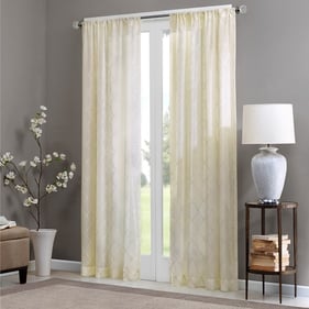 Olliix Madison Park Irina Ivory Diamond Sheer Window Curtain Panel - 84 x 5...