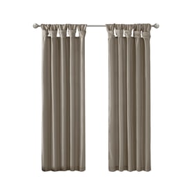 Olliix Madison Park Emilia Pewter Twist Tab Lined Window Curtain Panel - 84...