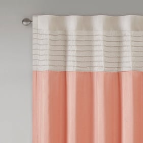 Olliix Madison Park Amherst Coral Polyoni Pintuck Curtain Panel