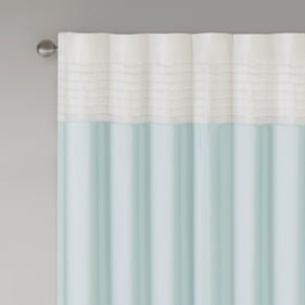 Olliix Madison Park Amherst Aqua Polyoni Pintuck Curtain Panel