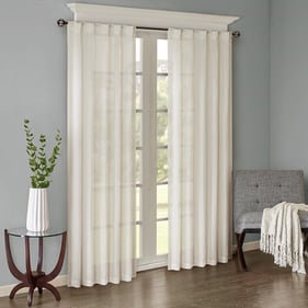 Olliix Madison Park Harper White Solid Crushed Curtain Panel Pair - 84 x 42