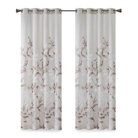 Olliix Madison Park Cecily Mauve Burnout Printed Curtain Panel - 50 x 84