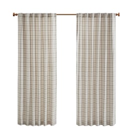 Olliix Madison Park Anaheim Natural Fleece Lining Curtain Panel- 50 x 84