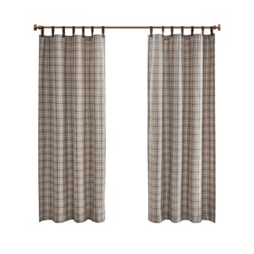 Olliix Madison Park Anaheim Brown Plaid Curtain Panel With Fleece Lining - ...