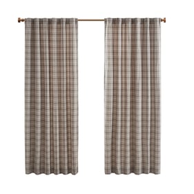 Olliix Madison Park Anaheim Brown Fleece Lining Curtain Panel - 50 x 95