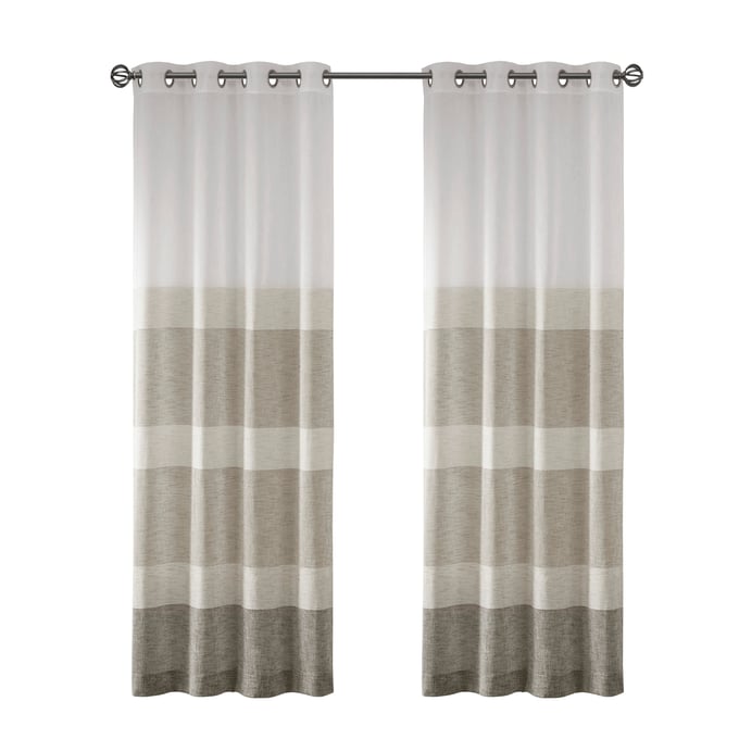 Olliix Madison Park Hayden Neutral Striped Window Sheer - 84 x 50 OLIX-MP40-7235