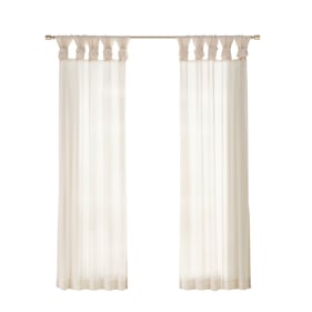 Olliix Madison Park Ceres Ivory Twisted Tab Voile Sheer Window Pair - 50 x ...