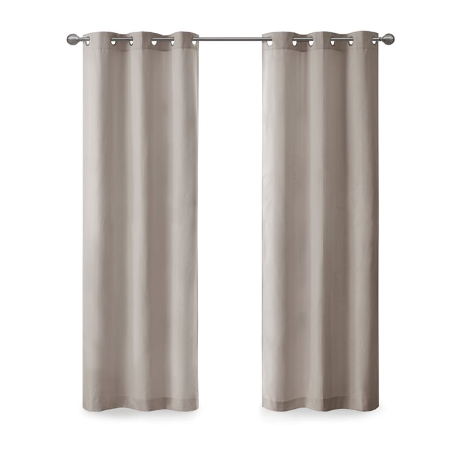 Olliix Madison Park Galen Taupe Basketweave Curtain Panel Pair - 84 x 40 OLIX-MP40-7923