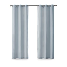 Olliix Madison Park Galen Blue Basketweave Curtain Panel Pair - 84 x 40