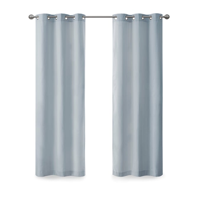 Olliix Madison Park Galen Blue Basketweave Curtain Panel Pair - 84 x 40 OLIX-MP40-7926