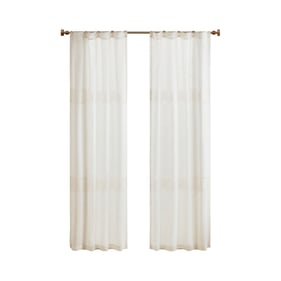 Olliix Madison Park Aida Ivory Yarn Dye Sheer Curtain Panel Pair - 37 x 84