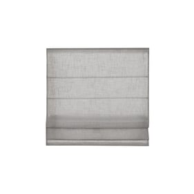 Olliix Madison Park Kyler Grey Linen Blend Light Filtering Cordless Roman S...