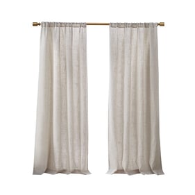 Olliix Madison Park Kyler Natural Linen Blend Light Filtering Curtain Panel...