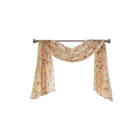 Olliix Madison Park Simone Blush Printed Floral Voile Sheer Scarf - 144 x 4...