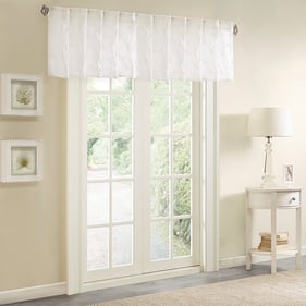 Olliix Madison Park Gemma White Sheer Window Valance - 50 x 18